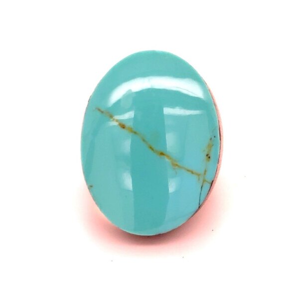 Large 925 Wooden Turquoise Ring - Picture 1 of 7